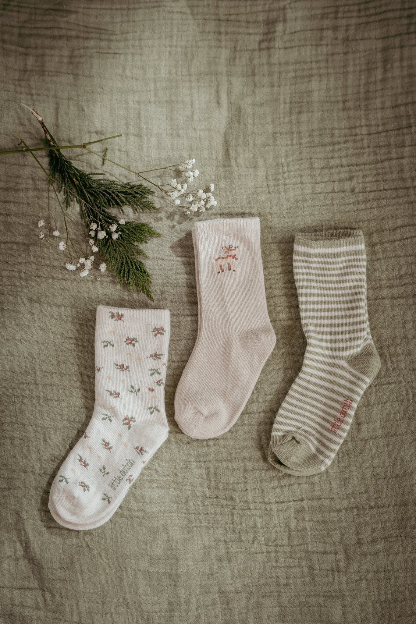 Little Dutch Sokken Little Christmas 3-pack | Creme