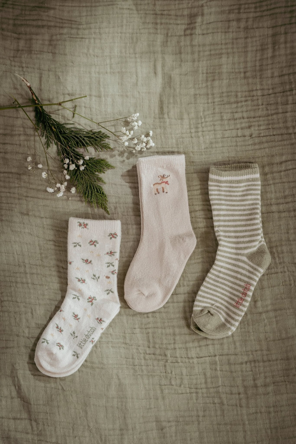 Little Dutch Sokken Little Christmas 3-pack | Creme