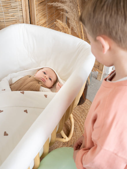 * Childhome Rattan Wiegje 90x50x70cm | Jersey Omrander Ecru