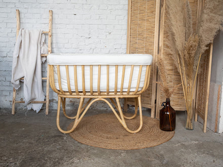 * Childhome Rattan Wiegje 90x50x70cm | Jersey Omrander Ecru