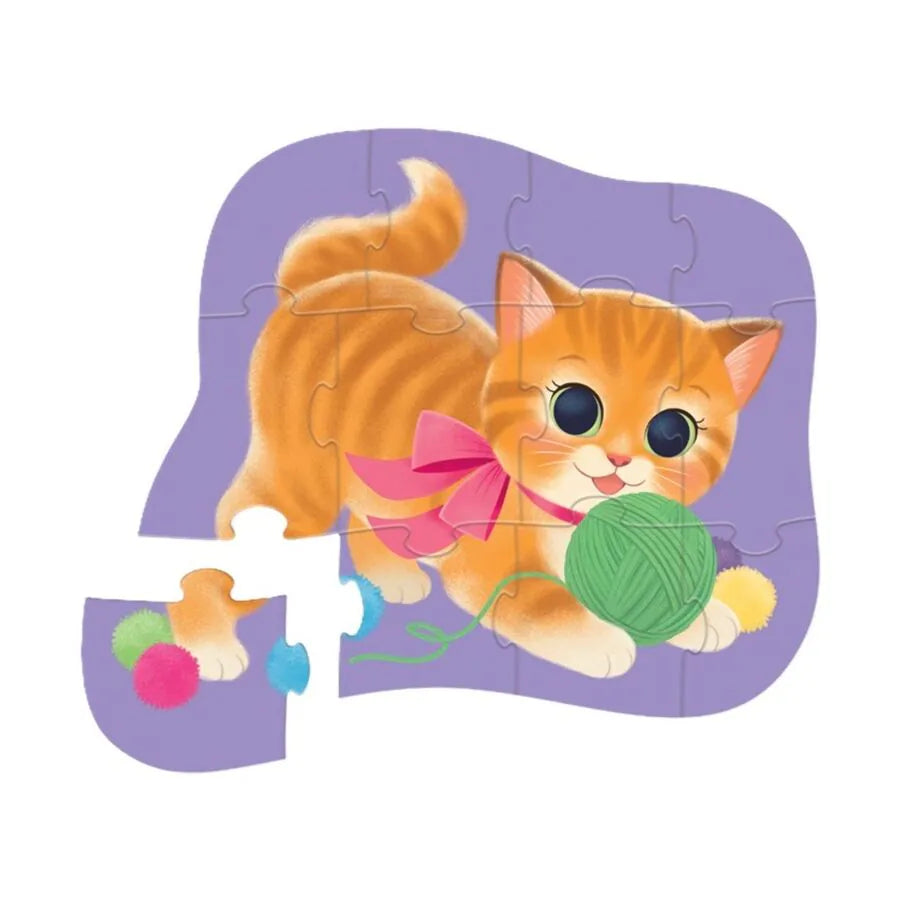 Crocodile Creek Shaped Box Puzzel 12ST | Cute Kitten