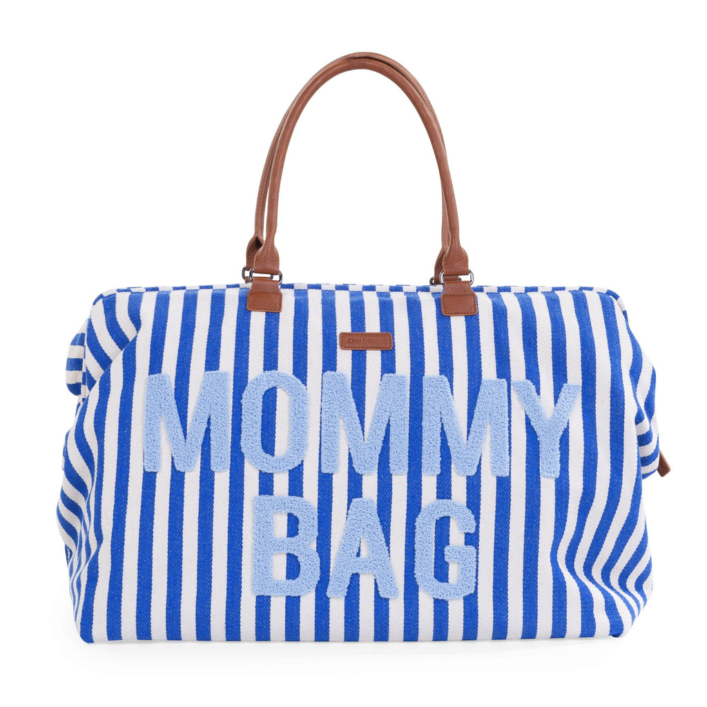 Childhome Weekendtas Mommy Bag Verzorgingstas | Stripes Electric Blue / Light Blue