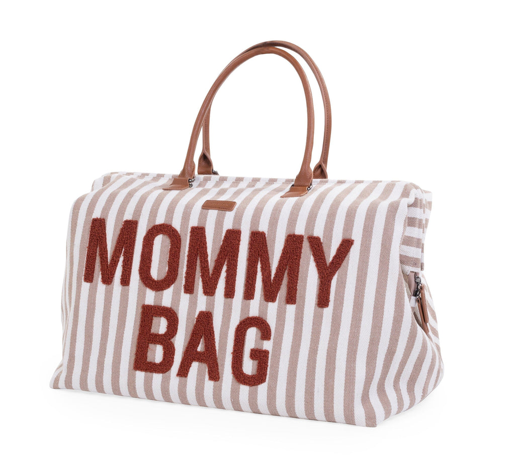 Childhome Weekendtas Mommy Bag Verzorgingstas | Stripes Nude / Terracotta