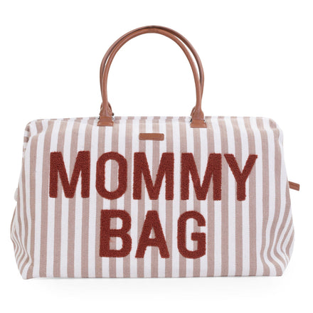 Childhome Weekendtas Mommy Bag Verzorgingstas | Stripes Nude / Terracotta