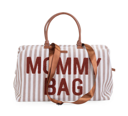 Childhome Weekendtas Mommy Bag Verzorgingstas | Stripes Nude / Terracotta