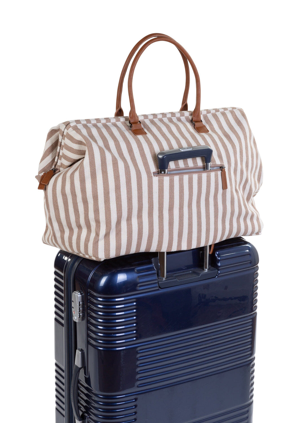 Childhome Weekendtas Mommy Bag Verzorgingstas | Stripes Nude / Terracotta