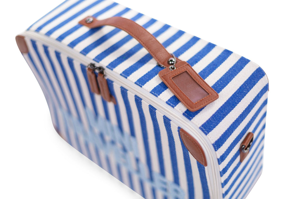 Childhome Mini Traveller Valiesje | Stripes Electric Blue / Light Blue