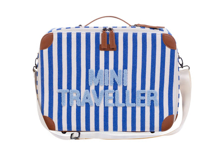 Childhome Mini Traveller Valiesje | Stripes Electric Blue / Light Blue