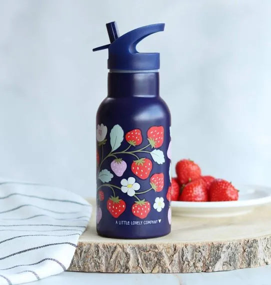 *A Little Lovely Company RVS Drinkfles 350ml | Aardbeien