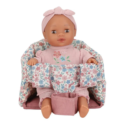 Poppenfietsstoeltje van Little Dutch met klittenband voor loopfiets, kinderfiets of step, De Gele Flamingo