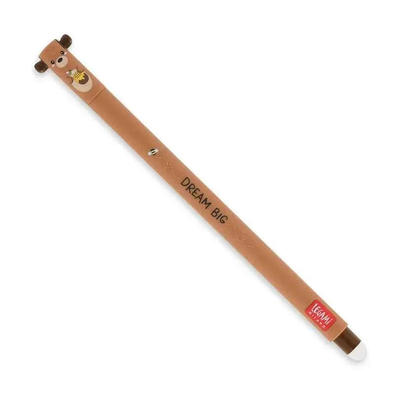 Legami uitwisbare gelpen Teddy Bear Honey met rode inkt en een fijne schrijfpunt van 0,7 mm