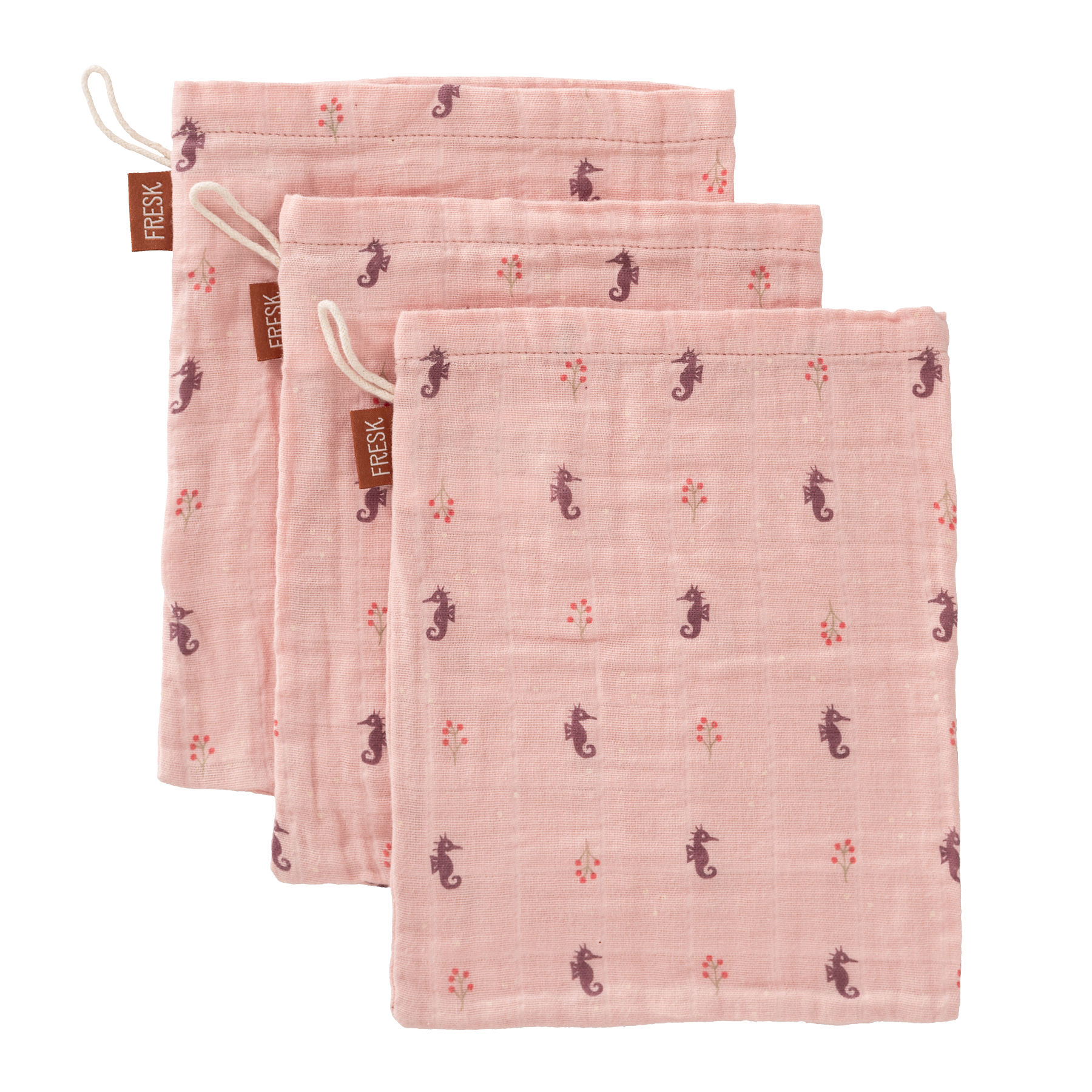 Fresk Set 3 Hydrofiele Washandjes | Seahorse