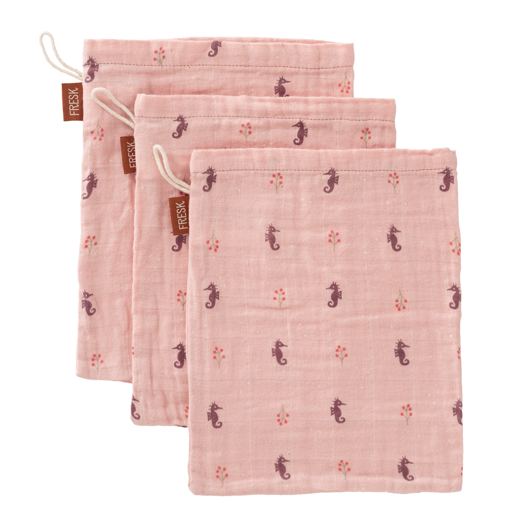 Fresk Set 3 Hydrofiele Washandjes | Seahorse