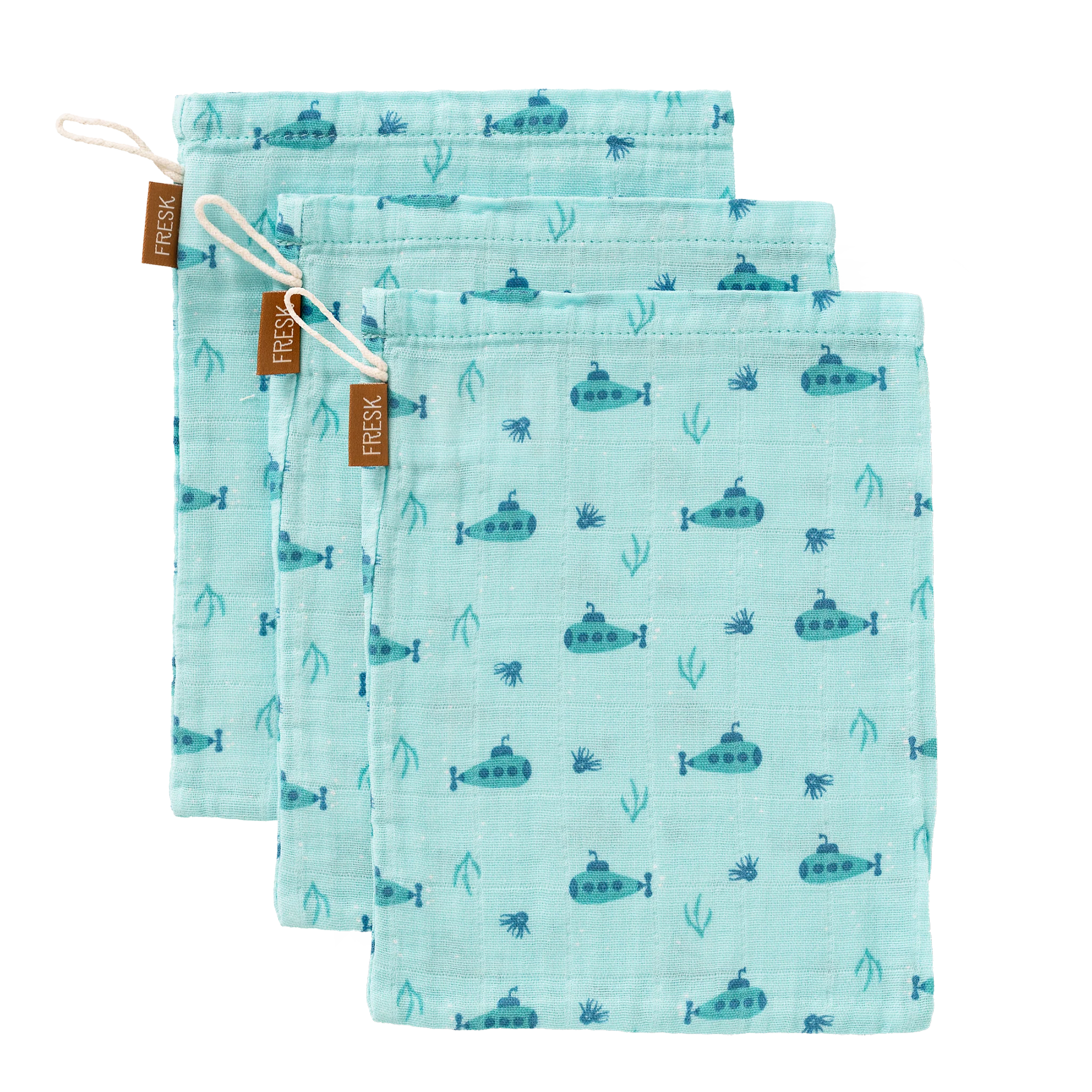 Fresk Set 3 Hydrofiele Washandjes | Submarine