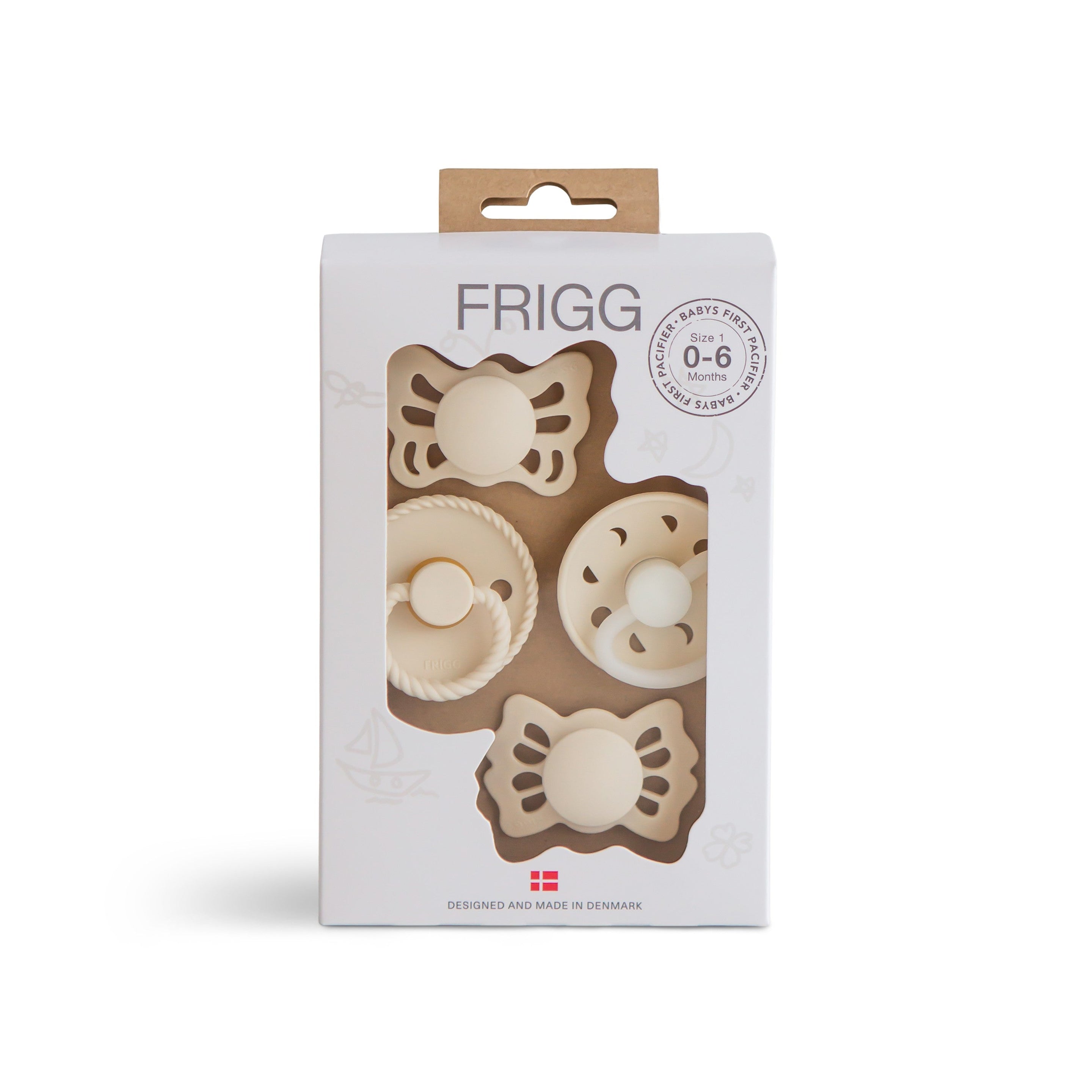 Frigg Baby's First Pacifier Fopspenen Set Maat 1 | Cream