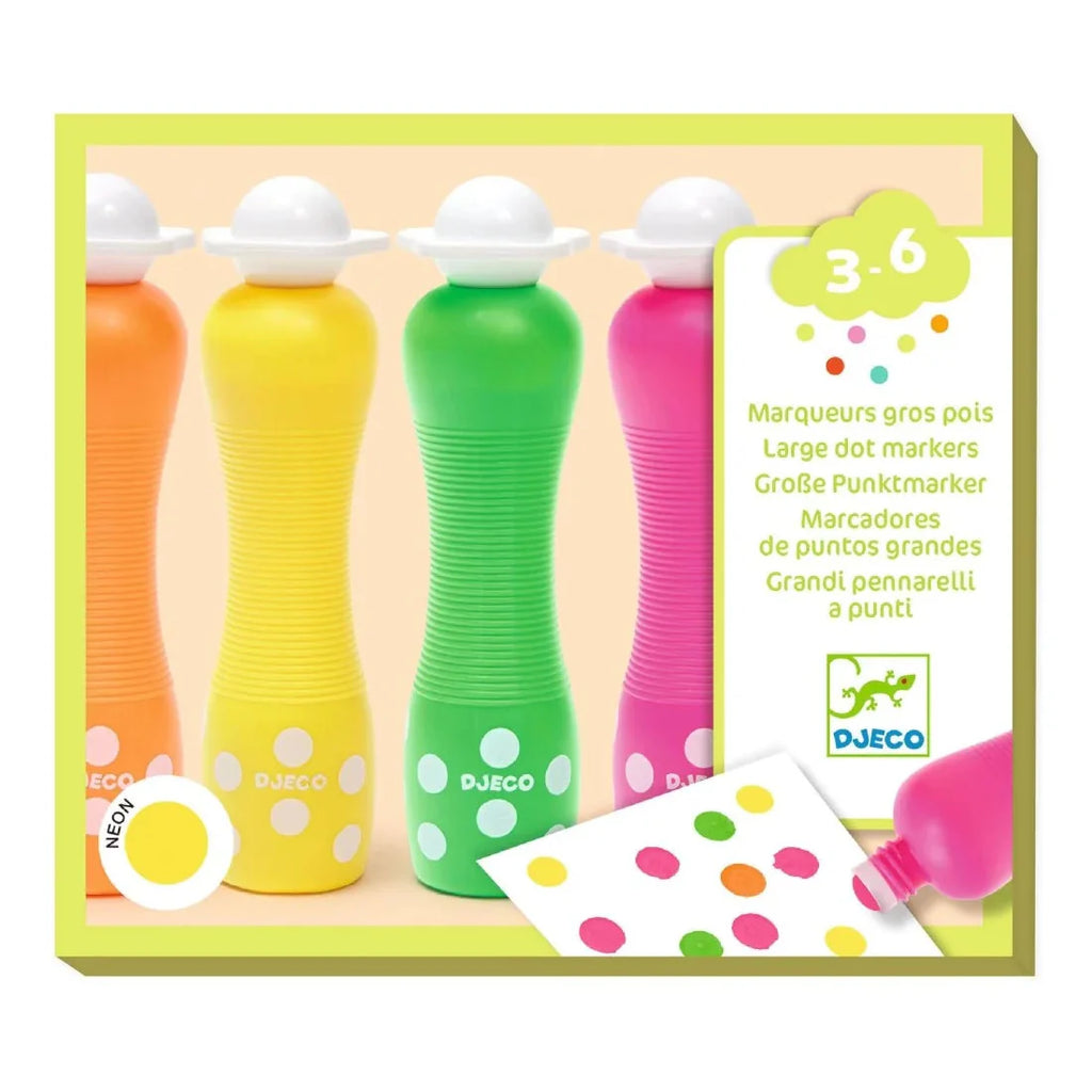 Djeco Set 4 Wasbare Mousse Stiften | Neon