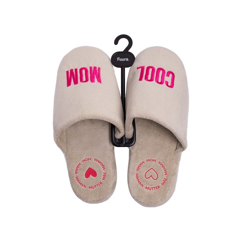 Fisura Cool Mom Slippers M | Grey and Pink