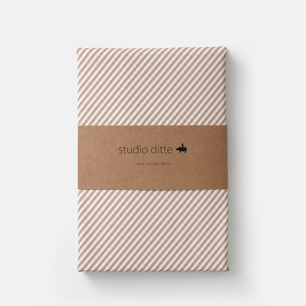 Studio Ditte Hoeslaken 90x200cm | Stripes Toffee