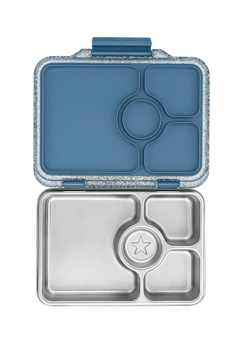 Yumbox Pret 4 Vakken Lekvrije Lunchbox | Parijs Blauw Glitter