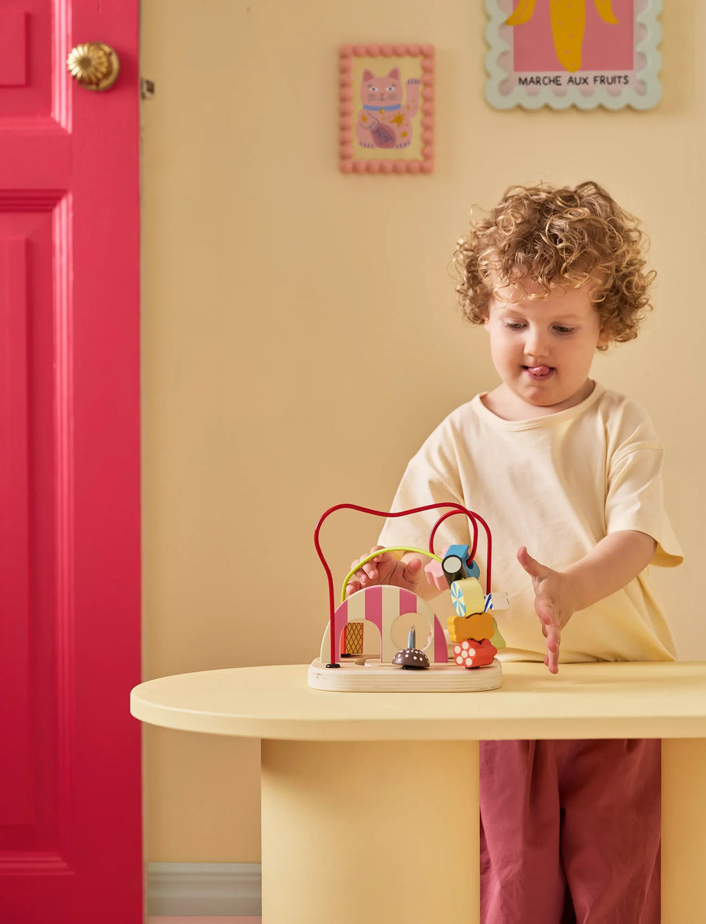 Kid's concept Houten spelbaan met kralen Swedish Candy