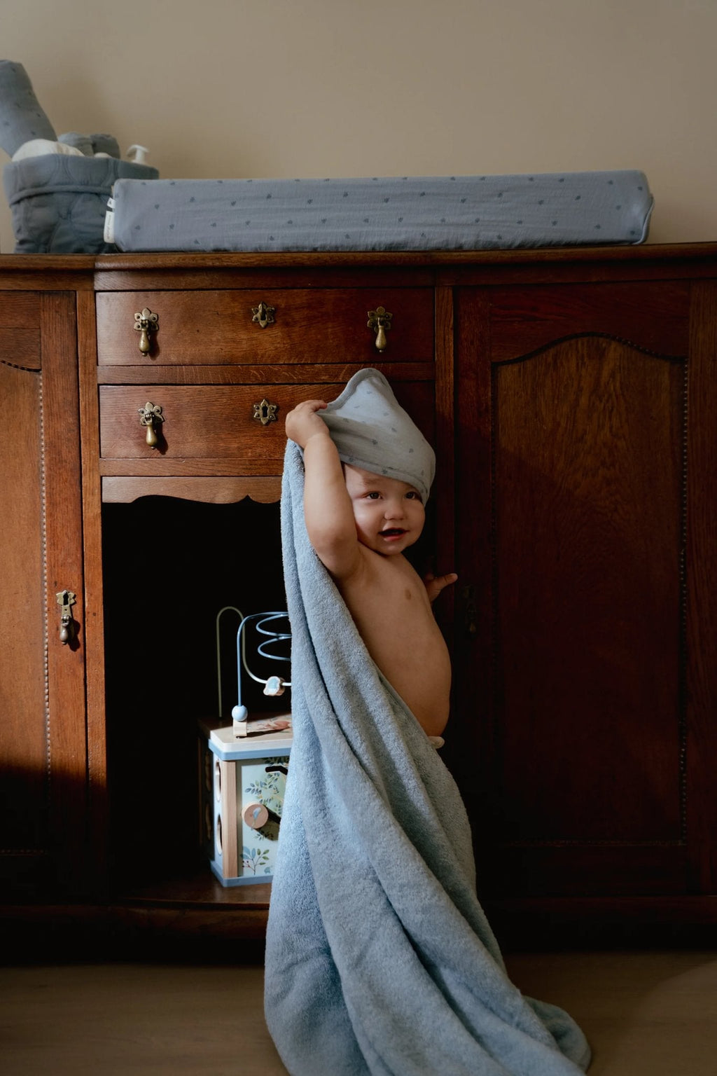 Little Dutch Badcape 75x75 | Pure Denim Blue