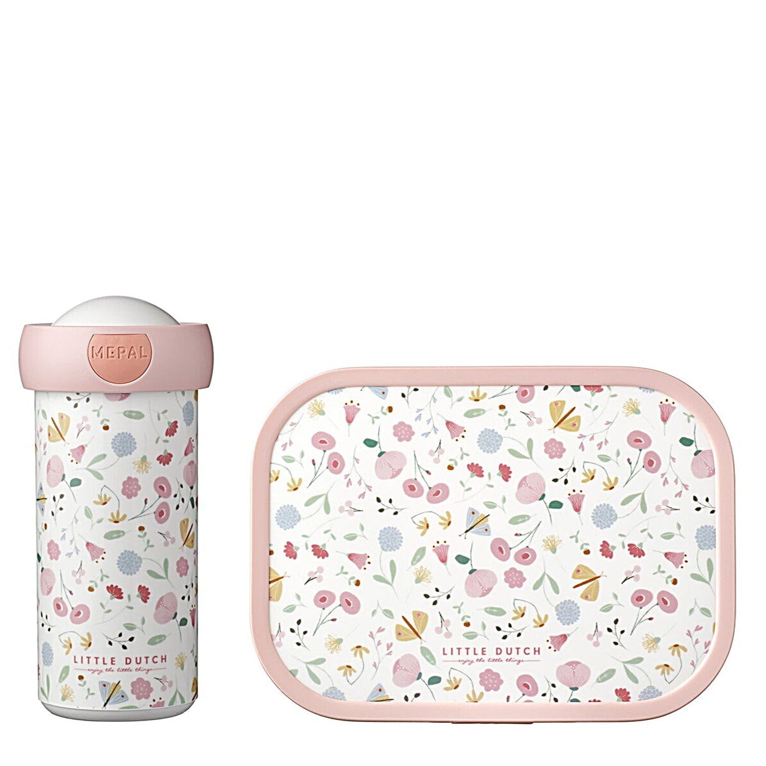 Mepal Little Dutch Lunchset Drinkfles + Lunchbox | Flowers & Butterflies