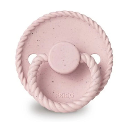 FRIGG Mini Mocha latex fopspeen 6+M in Rose Latte, ronde cherry speen van natuurlijk rubber, De Gele Flamingo