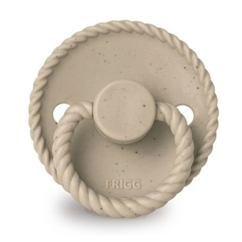 FRIGG Mini Mocha latex fopspeen 6+M in Cappuccino, ronde cherry speen van natuurlijk rubber, De Gele Flamingo