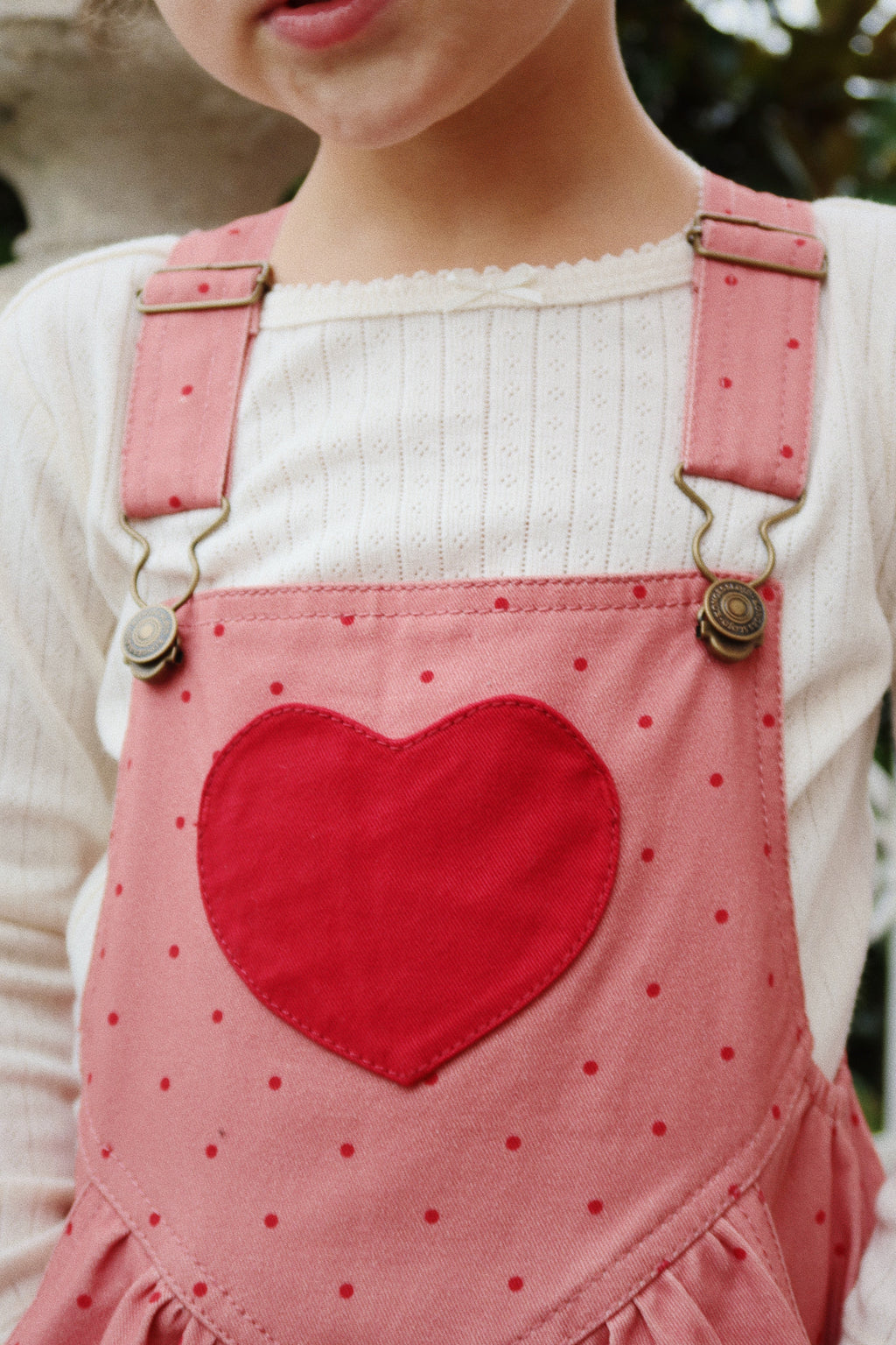 Konges Sløjd Nola Heart Overalls Gots | Mahogany Dot