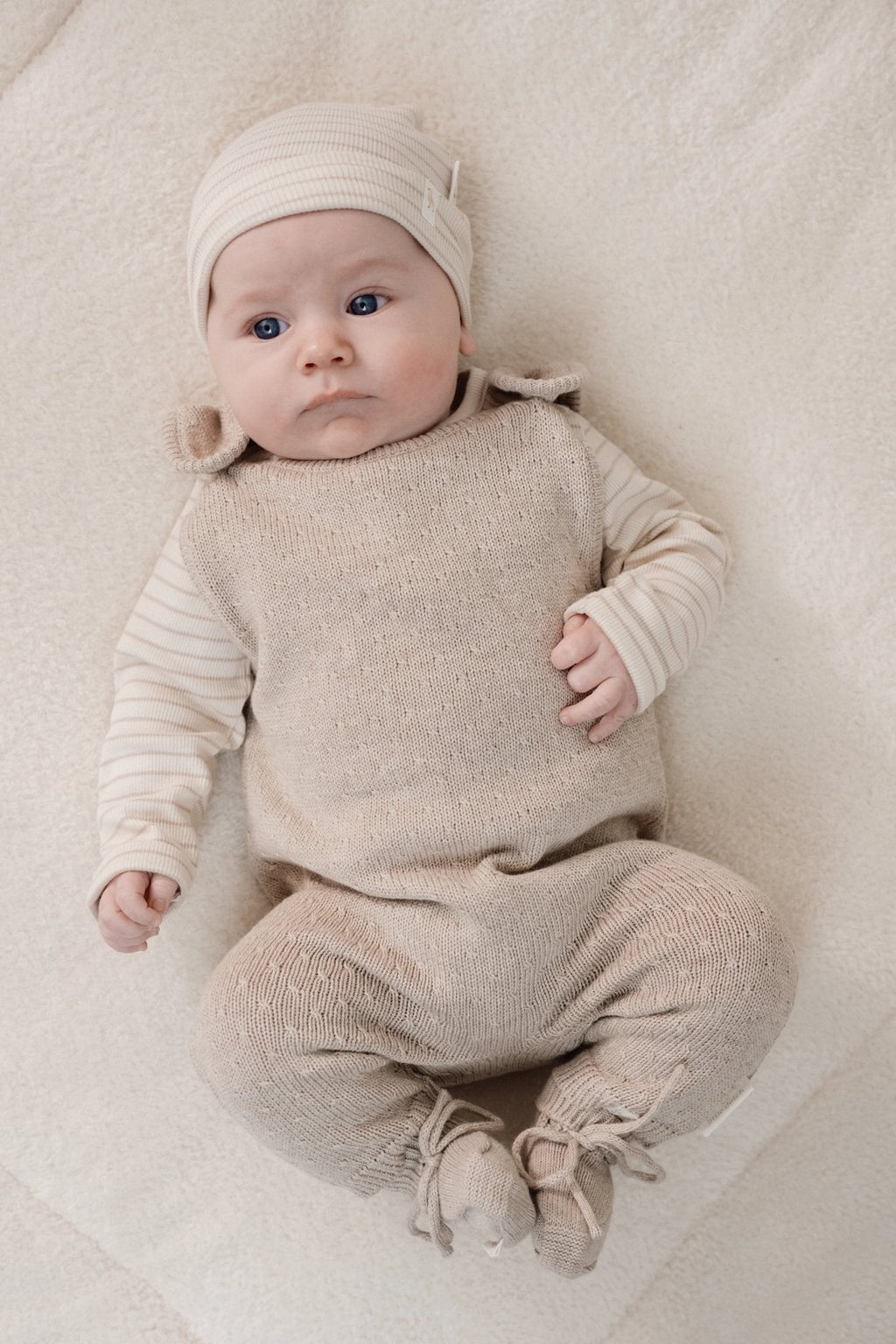 Little Dutch Gebreid Boxpakje Soft  | Beige Melee