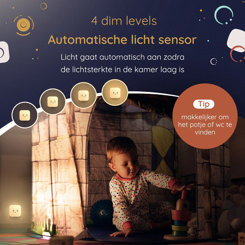 Numsy Nachtlampje Automatische Sensor Stekkerlampje Set Van 2 | Lumi