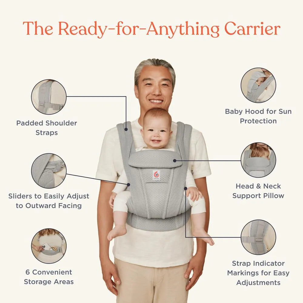 Ergobaby Omni Deluxe Draagzak Mesh | Soft Olive