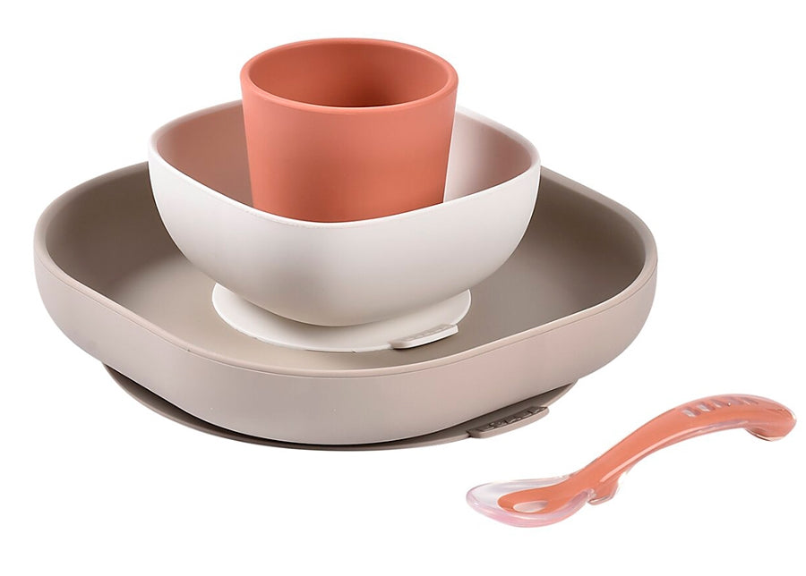Beaba Siliconen eetset | Terracotta