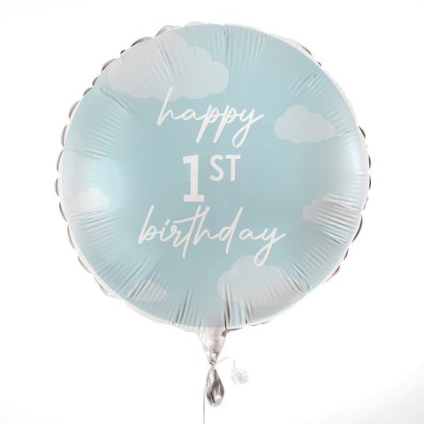 Ginger Ray 'Happy 1st Birthday' Blauwe Folie Ballon | 43 cm