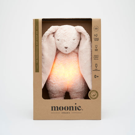 Moonie 2.0 upgrade - Knuffel Hartslag en Licht | Bunny Rose - Biologisch katoen