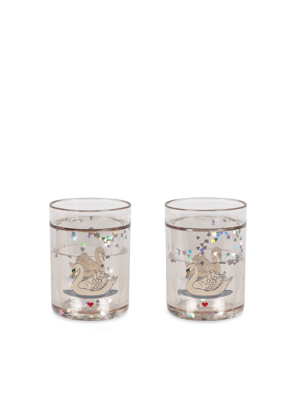 Konges Sløjd 2 Pack Glitter Drinkbekers | Swan Off White