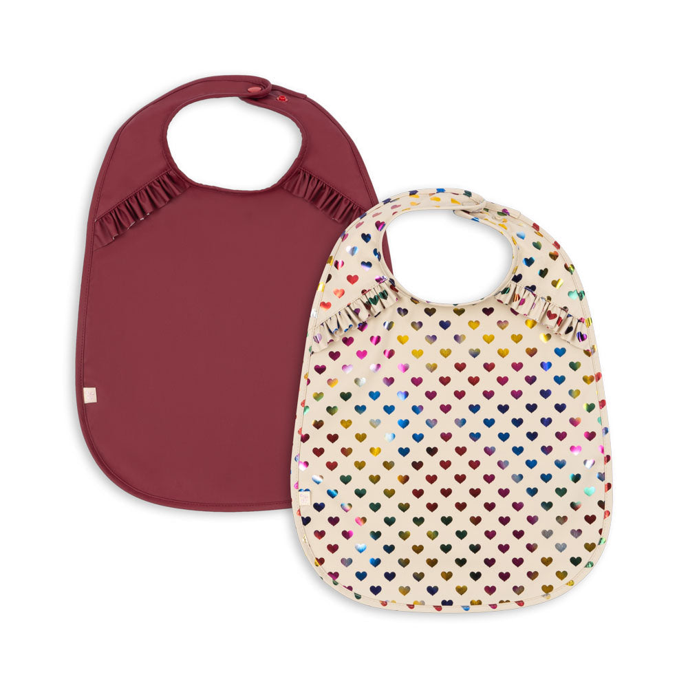 Konges Sløjd Glitter Dinner Slab Met Frill 2ST | Coeur Glitter/Sangria
