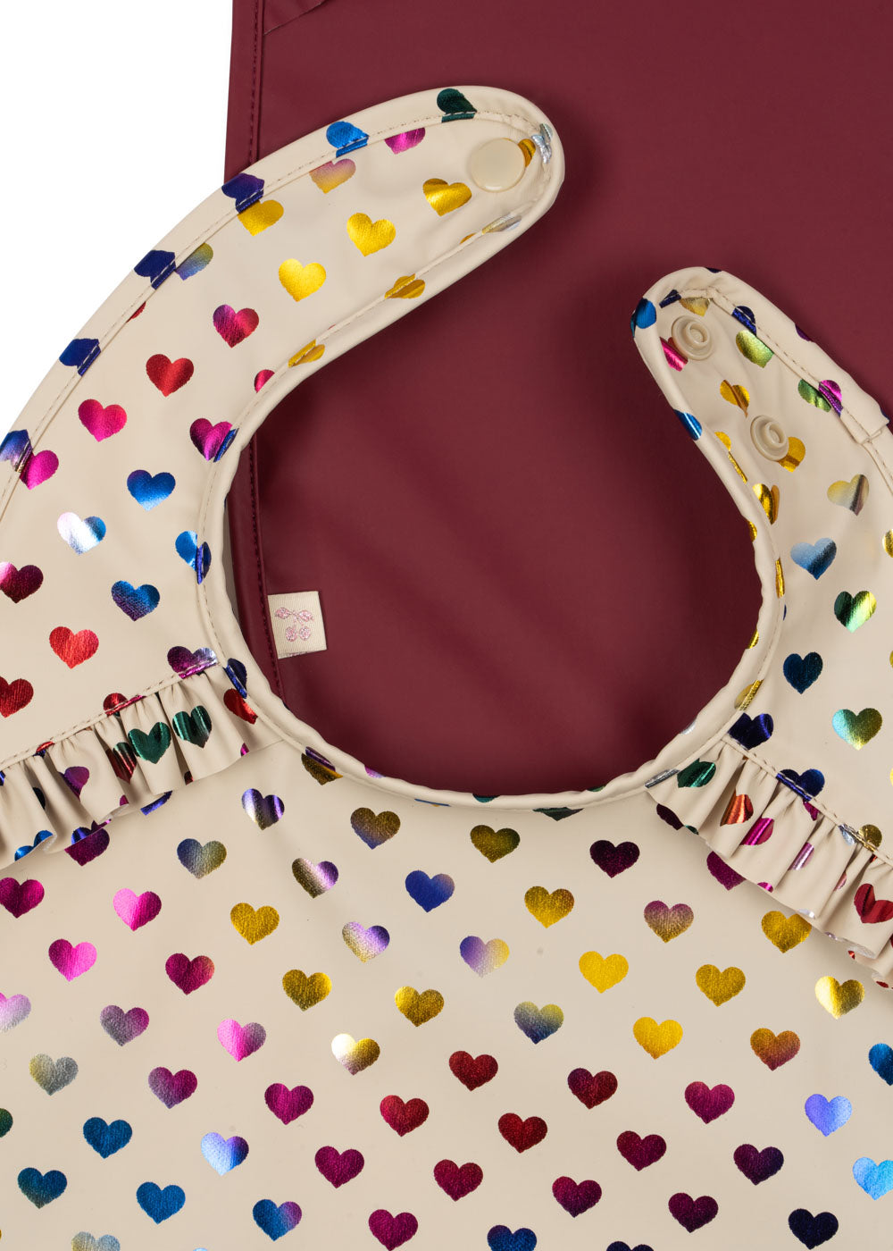 Konges Sløjd Glitter Dinner Slab Met Frill 2ST | Coeur Glitter/Sangria