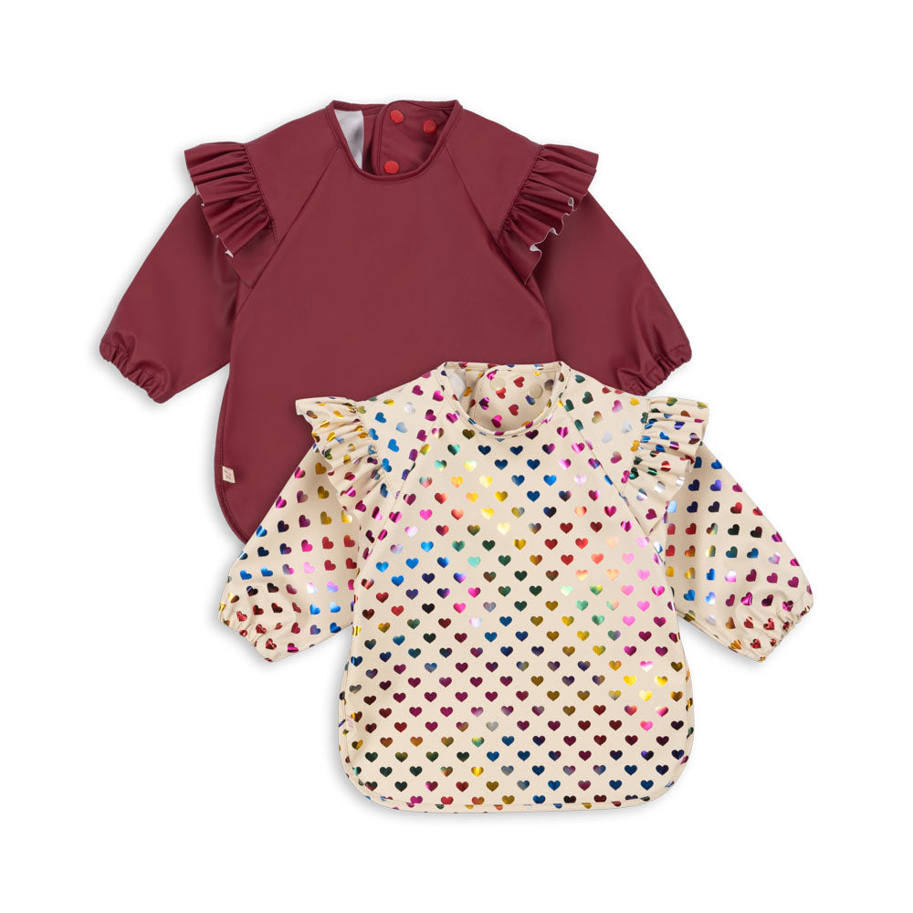 Konges Sløjd Glitter Dinner Slab Met Mouwen & Frill 2ST | Coeur Glitter/Sangria