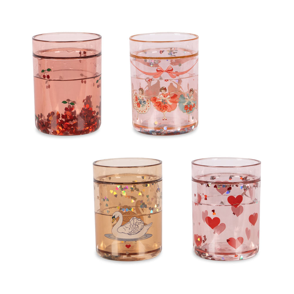 Konges Sløjd Glitter Drinkbekers 4ST | Rose Multi