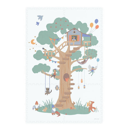 Play and go EEVAA 2-In-1 Speeltapijt Puzzelmat & Opbergbox | Treehouse  120x180cm