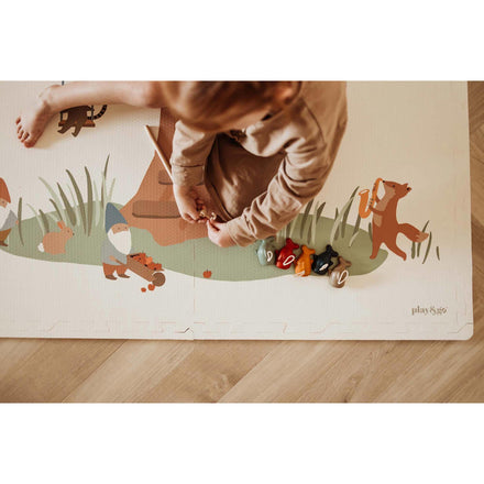 Play and go EEVAA 2-In-1 Speeltapijt Puzzelmat & Opbergbox | Treehouse  120x180cm