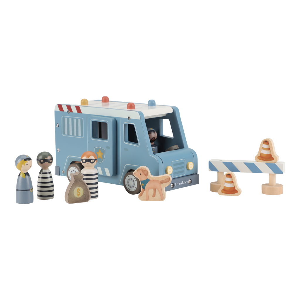 Little Dutch Houten Politiebus