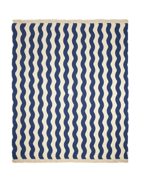 Nobodinoz Portofino Beach Strandlaken XL 146x175cm | Blue Waves Waffle
