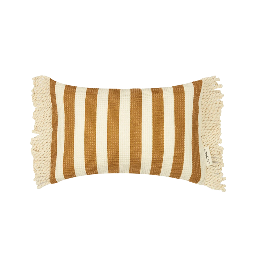 Nobodinoz Portofino Waterproof Kussen 35x23cm | Honey Stripes Waffle