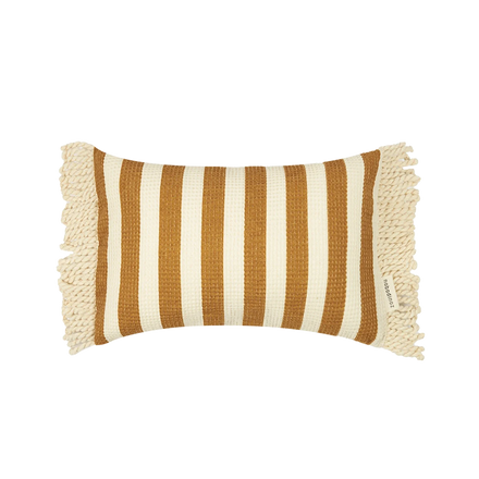 Nobodinoz Portofino Waterproof Kussen 35x23cm | Honey Stripes Waffle