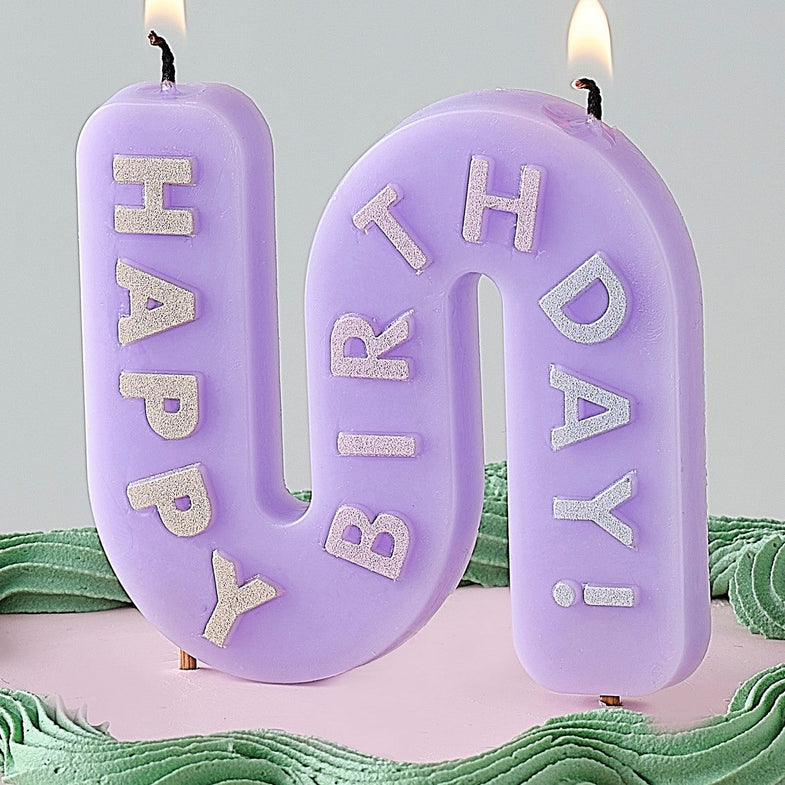 Ginger Ray Candle - Happy Birthday Candle