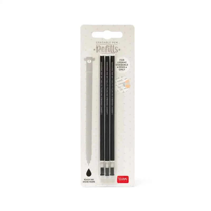 Legami Uitwisbare Erasable Gelpen Set 3 Navullingen | Zwarte Inkt