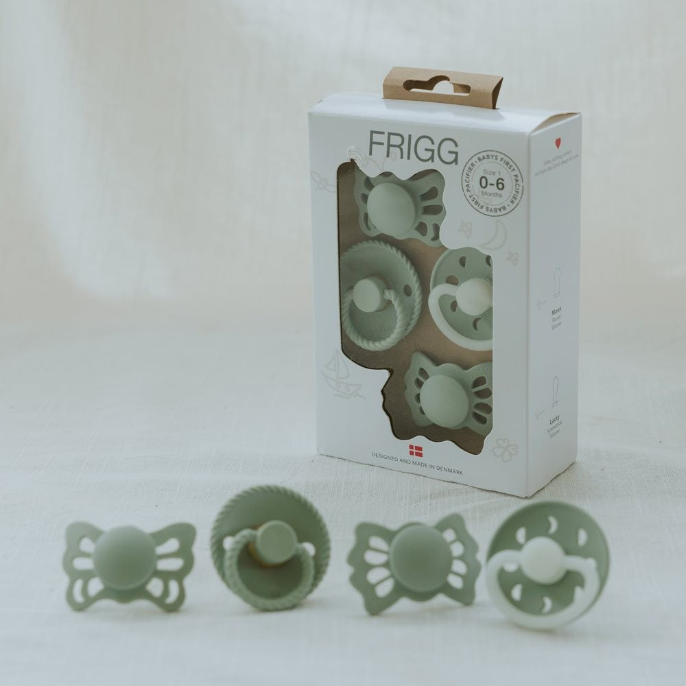 Frigg Baby's First Pacifier Fopspenen Set Maat 1 | Sage Groen