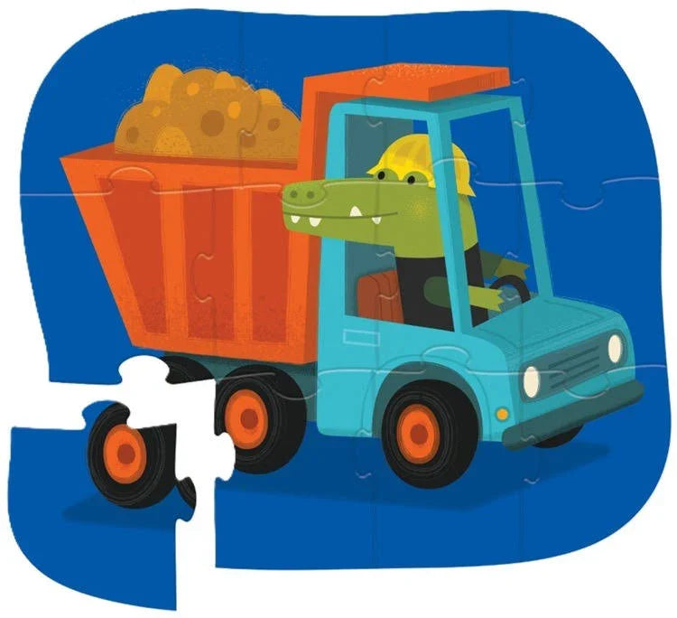 Crocodile Creek Shaped Box Puzzel 12ST | Construction Croc